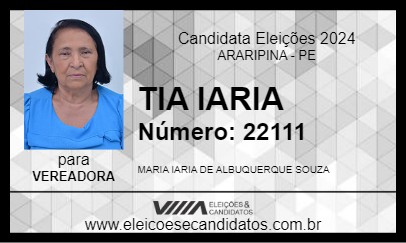 Candidato TIA IARIA 2024 - ARARIPINA - Eleições