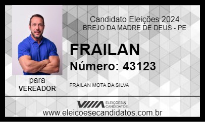 Candidato FRAILAN 2024 - BREJO DA MADRE DE DEUS - Eleições