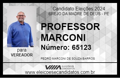 Candidato PROFESSOR MARCONI 2024 - BREJO DA MADRE DE DEUS - Eleições