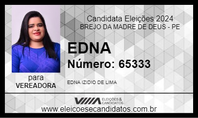 Candidato EDNA 2024 - BREJO DA MADRE DE DEUS - Eleições