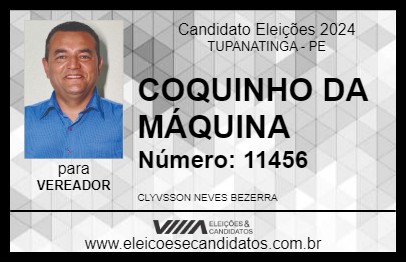 Candidato COQUINHO DA MÁQUINA 2024 - TUPANATINGA - Eleições