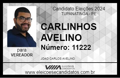 Candidato CARLINHOS AVELINO 2024 - TUPANATINGA - Eleições