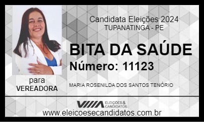 Candidato BITA DA SAÚDE 2024 - TUPANATINGA - Eleições