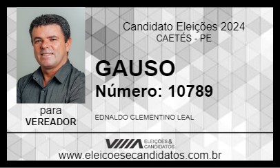 Candidato GAUSO 2024 - CAETÉS - Eleições