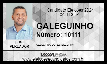 Candidato GALEGUINHO 2024 - CAETÉS - Eleições