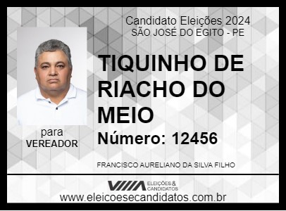 Candidato TIQUINHO DE RIACHO DO MEIO 2024 - SÃO JOSÉ DO EGITO - Eleições