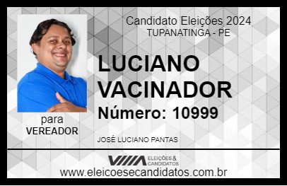 Candidato LUCIANO VACINADOR 2024 - TUPANATINGA - Eleições