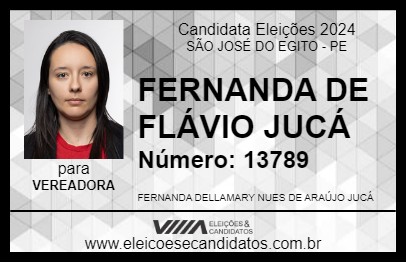 Candidato FERNANDA DE FLÁVIO JUCÁ 2024 - SÃO JOSÉ DO EGITO - Eleições