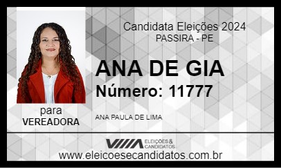 Candidato ANA DA GIA 2024 - PASSIRA - Eleições