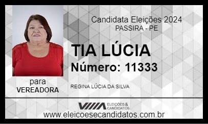 Candidato TIA LÚCIA 2024 - PASSIRA - Eleições