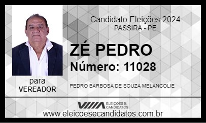 Candidato ZÉ PEDRO 2024 - PASSIRA - Eleições