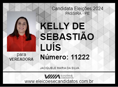 Candidato KELLY DE SEBASTIÃO LUÍS 2024 - PASSIRA - Eleições