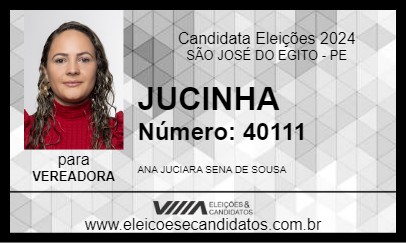 Candidato JUCINHA 2024 - SÃO JOSÉ DO EGITO - Eleições