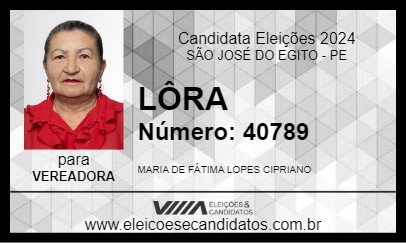 Candidato LÔRA 2024 - SÃO JOSÉ DO EGITO - Eleições