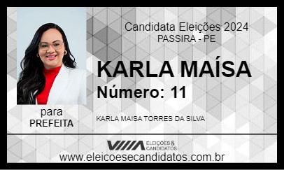 Candidato KARLA MAÍSA 2024 - PASSIRA - Eleições