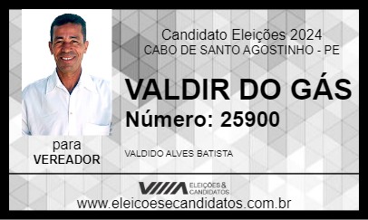 Candidato VALDIR DO GÁS 2024 - CABO DE SANTO AGOSTINHO - Eleições