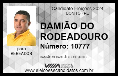 Candidato DAMIÃO DO RODEADOURO 2024 - BONITO - Eleições