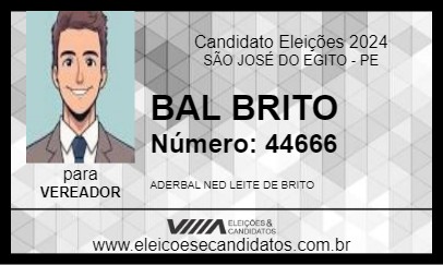 Candidato BAL BRITO 2024 - SÃO JOSÉ DO EGITO - Eleições