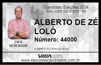 Candidato ALBERTO DE ZÉ LOLÓ 2024 - SÃO JOSÉ DO EGITO - Eleições