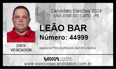 Candidato LEÃO BAR 2024 - SÃO JOSÉ DO EGITO - Eleições