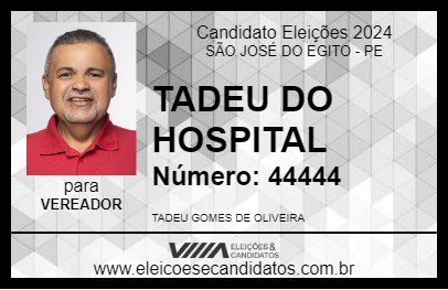 Candidato TADEU DO HOSPITAL 2024 - SÃO JOSÉ DO EGITO - Eleições