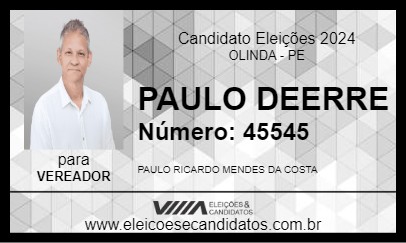 Candidato PAULO DEERRE 2024 - OLINDA - Eleições