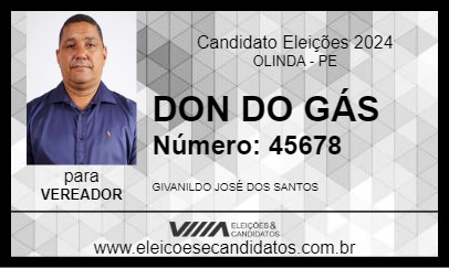 Candidato DON DO GÁS 2024 - OLINDA - Eleições