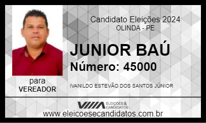 Candidato JUNIOR BAÚ 2024 - OLINDA - Eleições