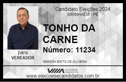 Candidato TONHO DA CARNE 2024 - SIRINHAÉM - Eleições