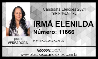 Candidato IRMÃ ELENILDA 2024 - SIRINHAÉM - Eleições