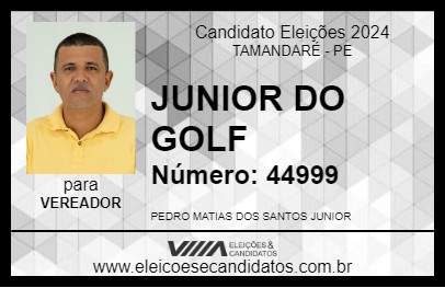 Candidato JUNIOR DO GOLF  2024 - TAMANDARÉ - Eleições