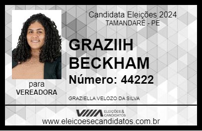 Candidato GRAZIIH BECKHAM 2024 - TAMANDARÉ - Eleições