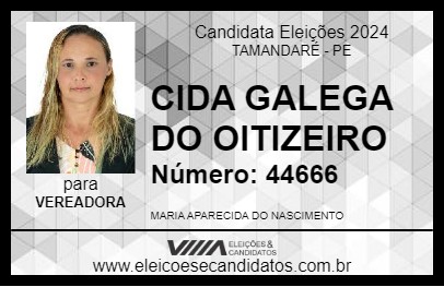 Candidato CIDA GALEGA DO OITIZEIRO 2024 - TAMANDARÉ - Eleições