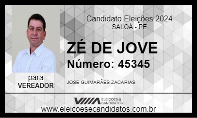 Candidato ZÉ DE JOVE 2024 - SALOÁ - Eleições