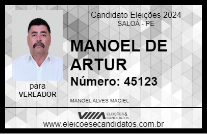 Candidato MANOEL DE ARTUR 2024 - SALOÁ - Eleições