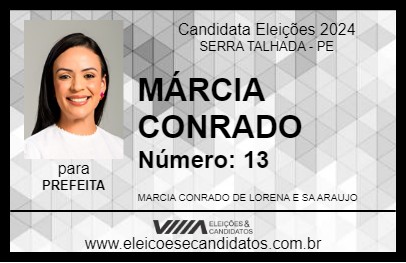 Candidato MÁRCIA CONRADO 2024 - SERRA TALHADA - Eleições