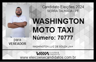 Candidato WASHINGTON MOTO TAXI 2024 - SERRA TALHADA - Eleições