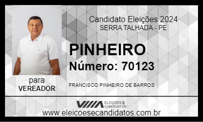 Candidato PINHEIRO PINHEIRINHO 2024 - SERRA TALHADA - Eleições