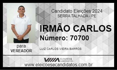 Candidato IRMÃO CARLOS 2024 - SERRA TALHADA - Eleições