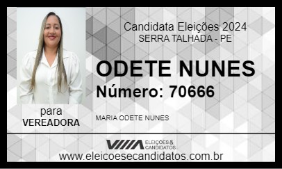 Candidato ODETE NUNES 2024 - SERRA TALHADA - Eleições