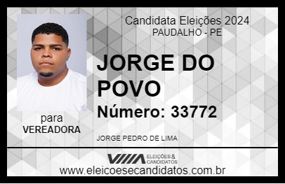 Candidato JORGE DO POVO 2024 - PAUDALHO - Eleições