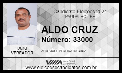 Candidato ALDO CRUZ 2024 - PAUDALHO - Eleições