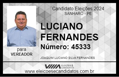 Candidato LUCIANO FERNANDES 2024 - SANHARÓ - Eleições