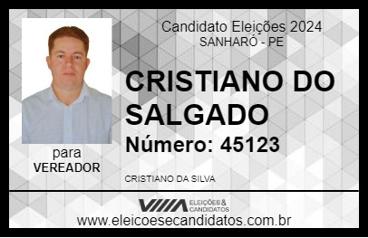 Candidato CRISTIANO DO SALGADO 2024 - SANHARÓ - Eleições