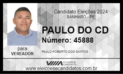 Candidato PAULO DO CD 2024 - SANHARÓ - Eleições