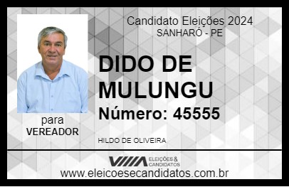 Candidato DIDO DE MULUNGU 2024 - SANHARÓ - Eleições