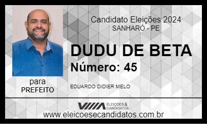 Candidato DUDU DE BETA 2024 - SANHARÓ - Eleições