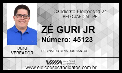 Candidato ZÉ GURI JR 2024 - BELO JARDIM - Eleições