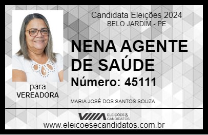 Candidato NENA AGENTE DE SAÚDE 2024 - BELO JARDIM - Eleições