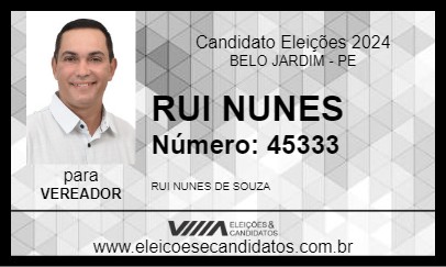 Candidato RUI NUNES 2024 - BELO JARDIM - Eleições